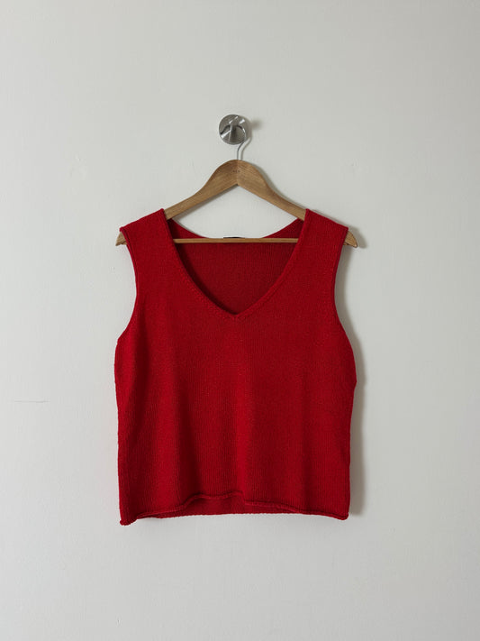 Knitted cropped top | Red