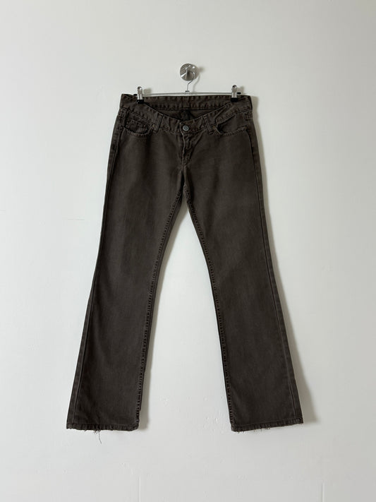 Low waist bootleg denim | Soft brown