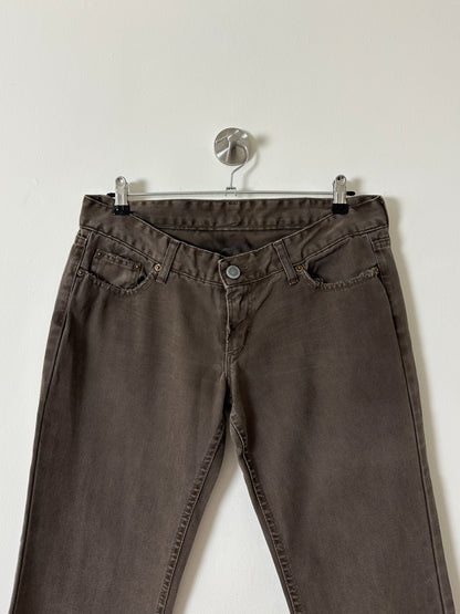 Low waist bootleg denim | Soft brown