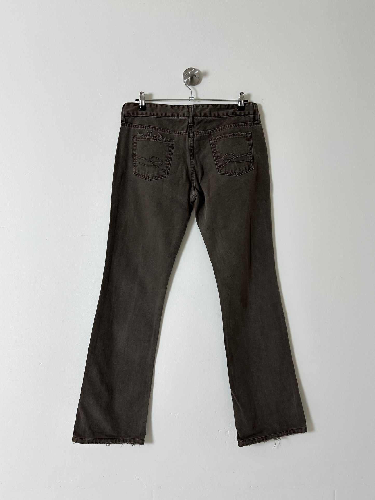 Low waist bootleg denim | Soft brown