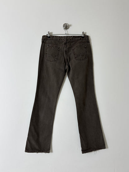 Low waist bootleg denim | Soft brown