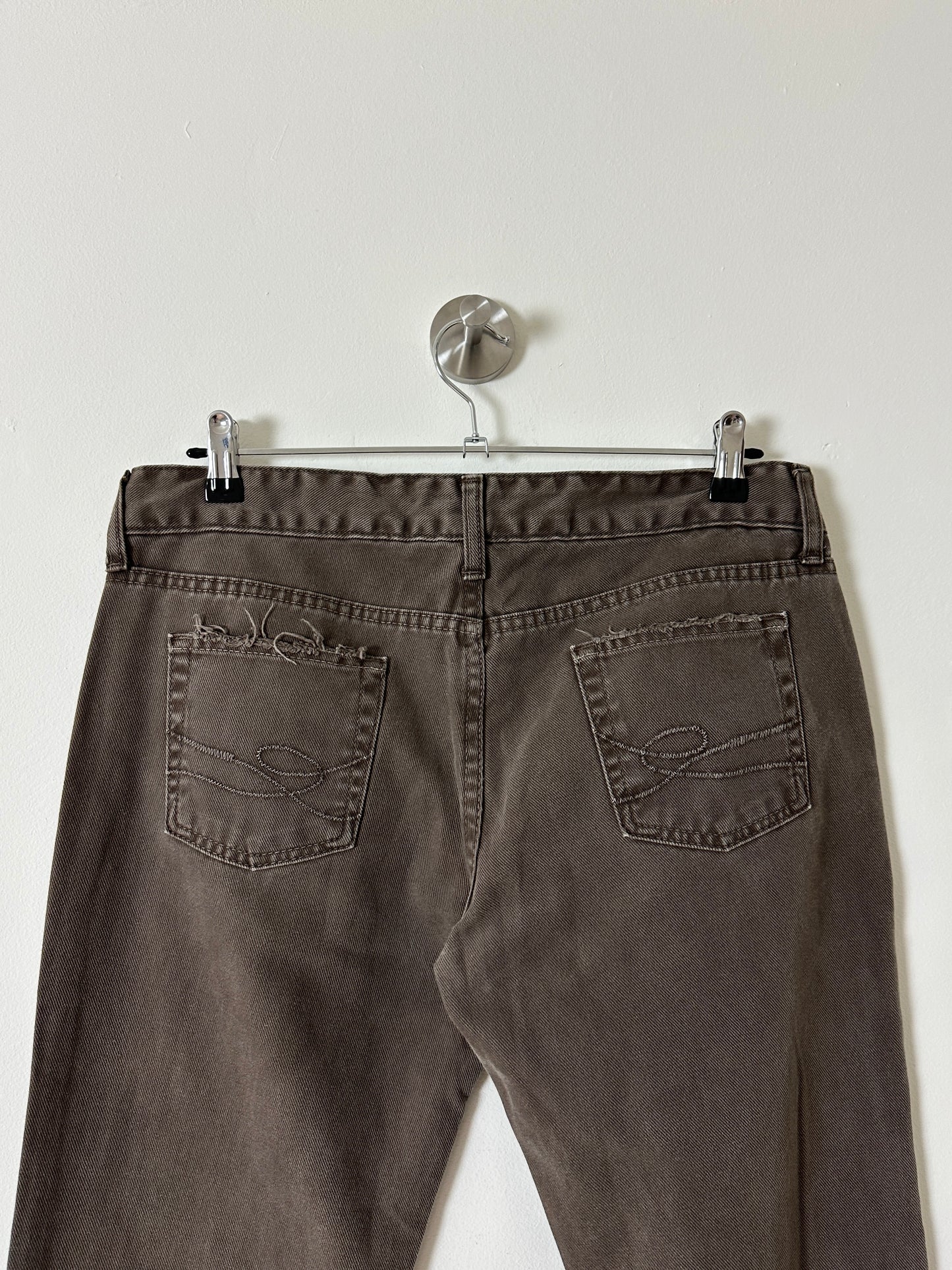 Low waist bootleg denim | Soft brown