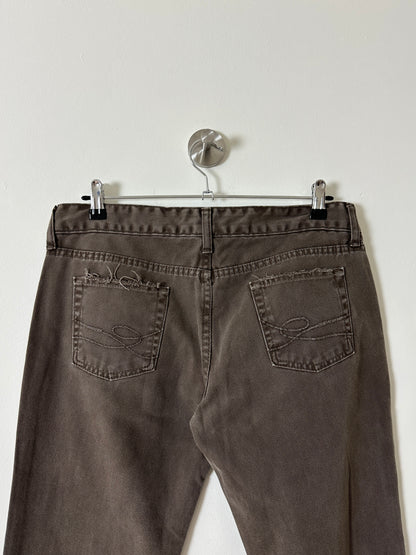 Low waist bootleg denim | Soft brown