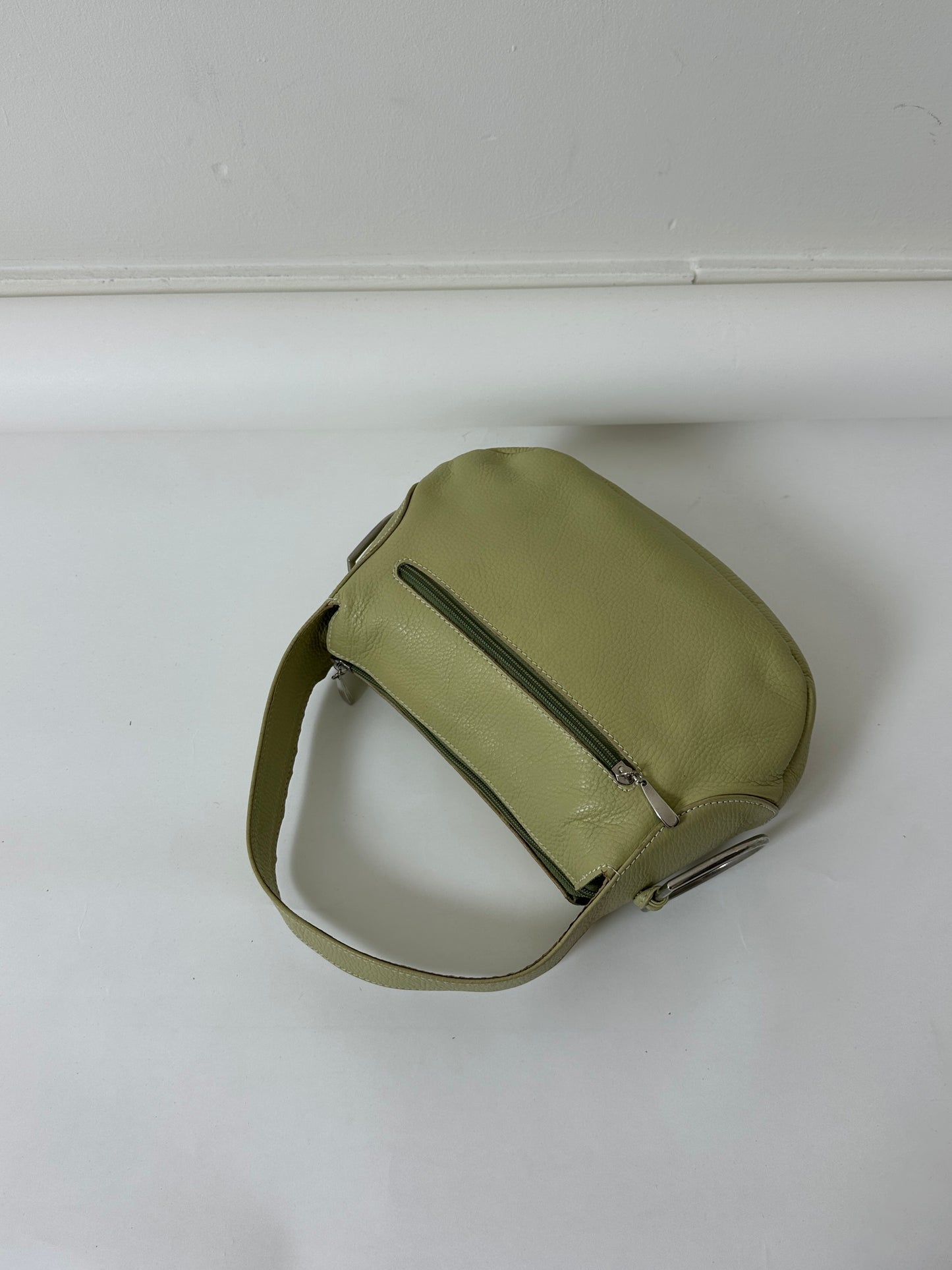 Leather hand bag | Olive green