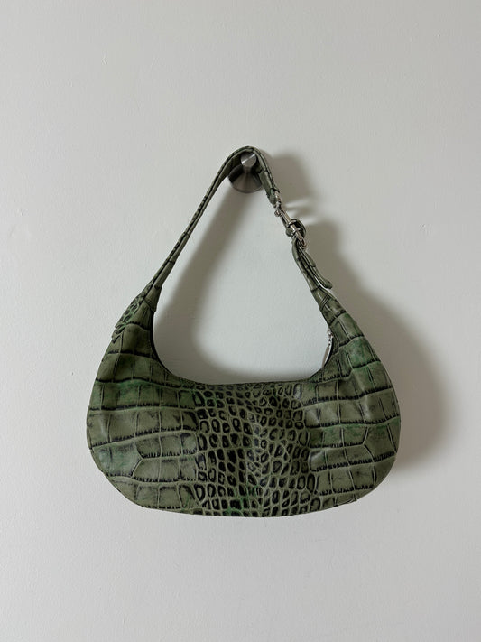 Leather shoulder bag | Forest green