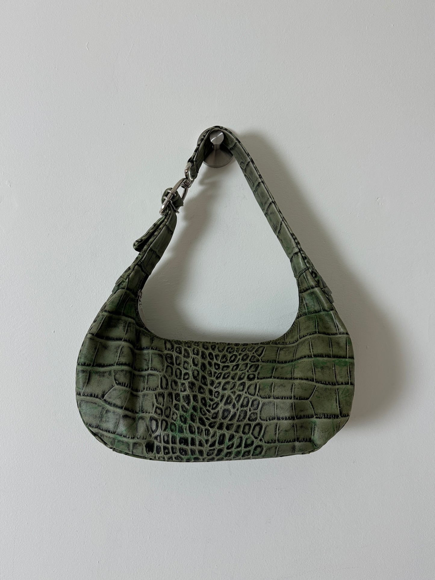 Leather shoulder bag | Forest green