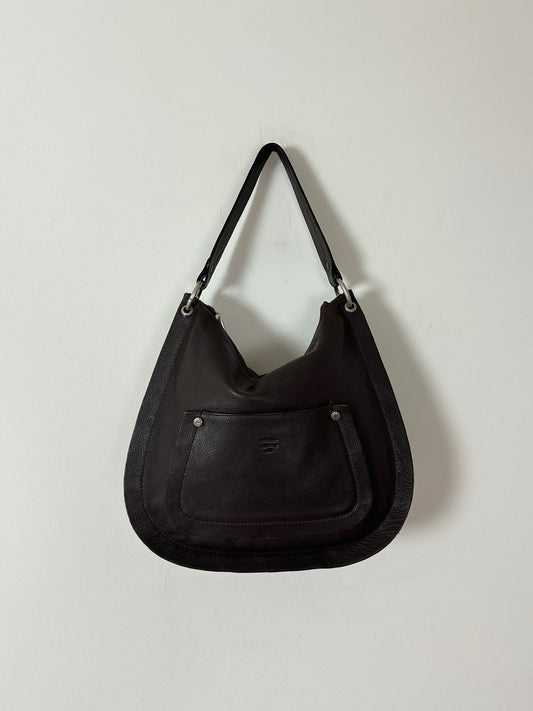 Leather shoulder / crossbody bag | Dark Brown