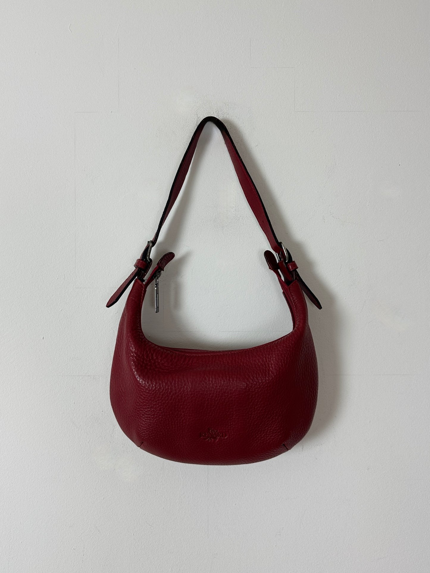 Leather shoulder / crossbody bag | Bordeaux red