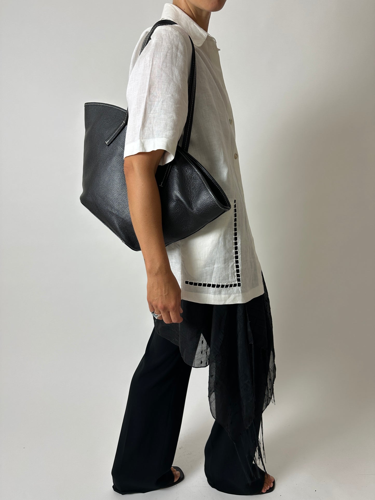 Linen detailed shirt | Off white
