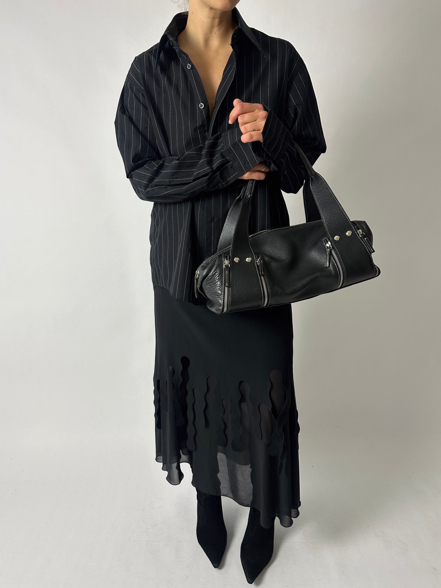 Sheer detailed skirt | Black