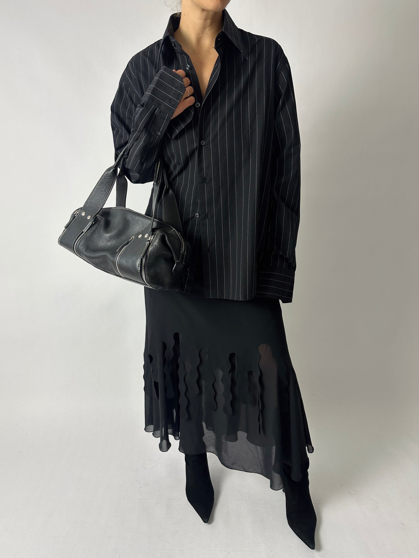 Sheer detailed skirt | Black