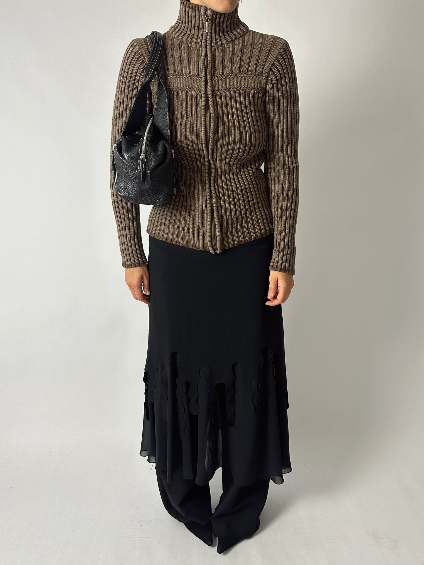 Sheer detailed skirt | Black