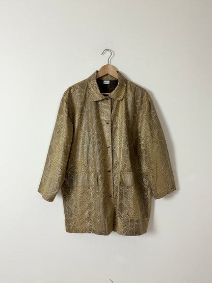 coated snake jacket | Beige