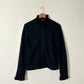Wool fur detailed zip vest | Black