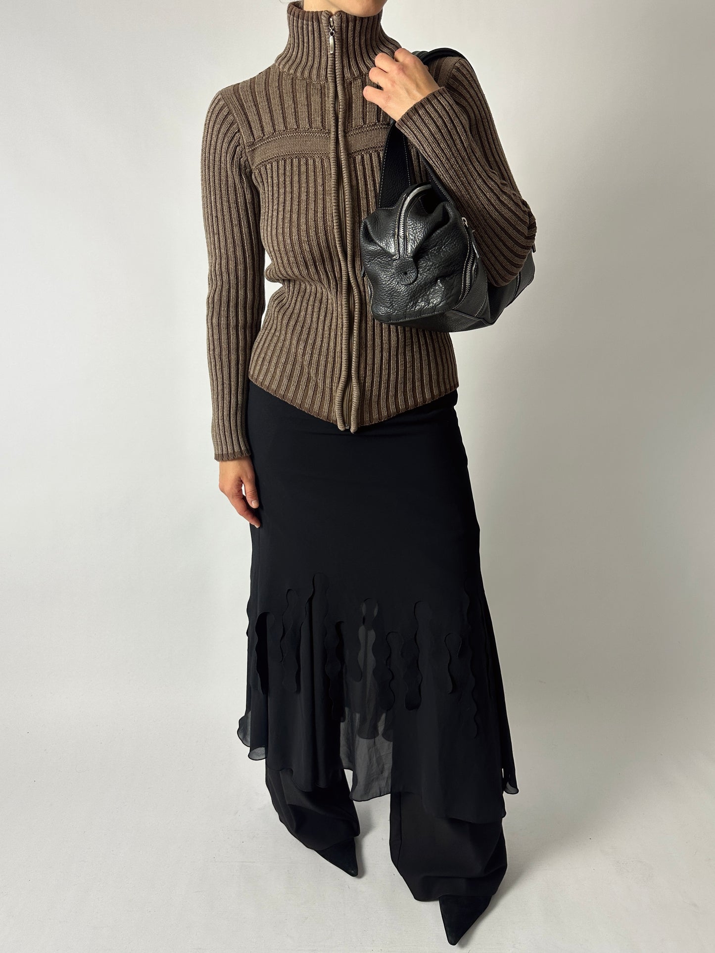 Sheer detailed skirt | Black