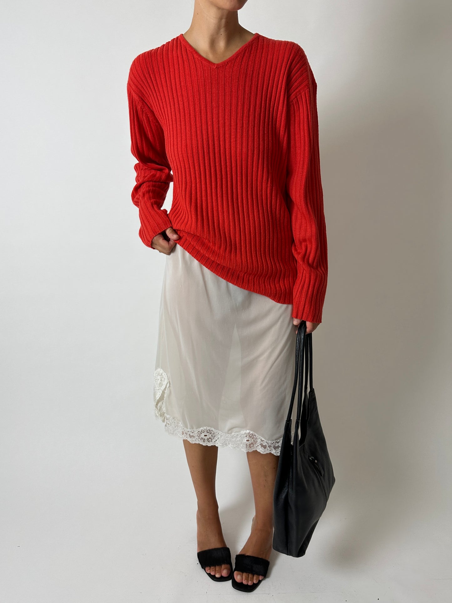 Lace slip skirt | Off white