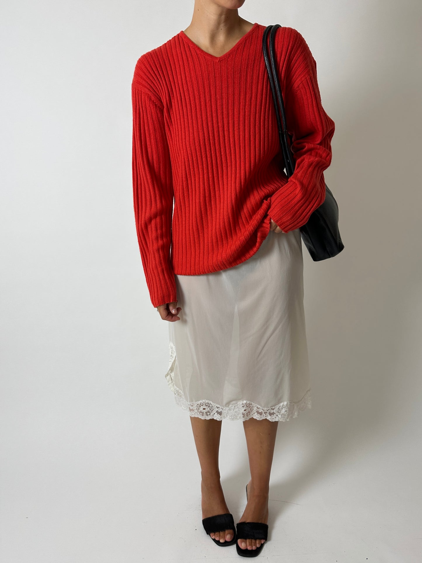 Lace slip skirt | Off white
