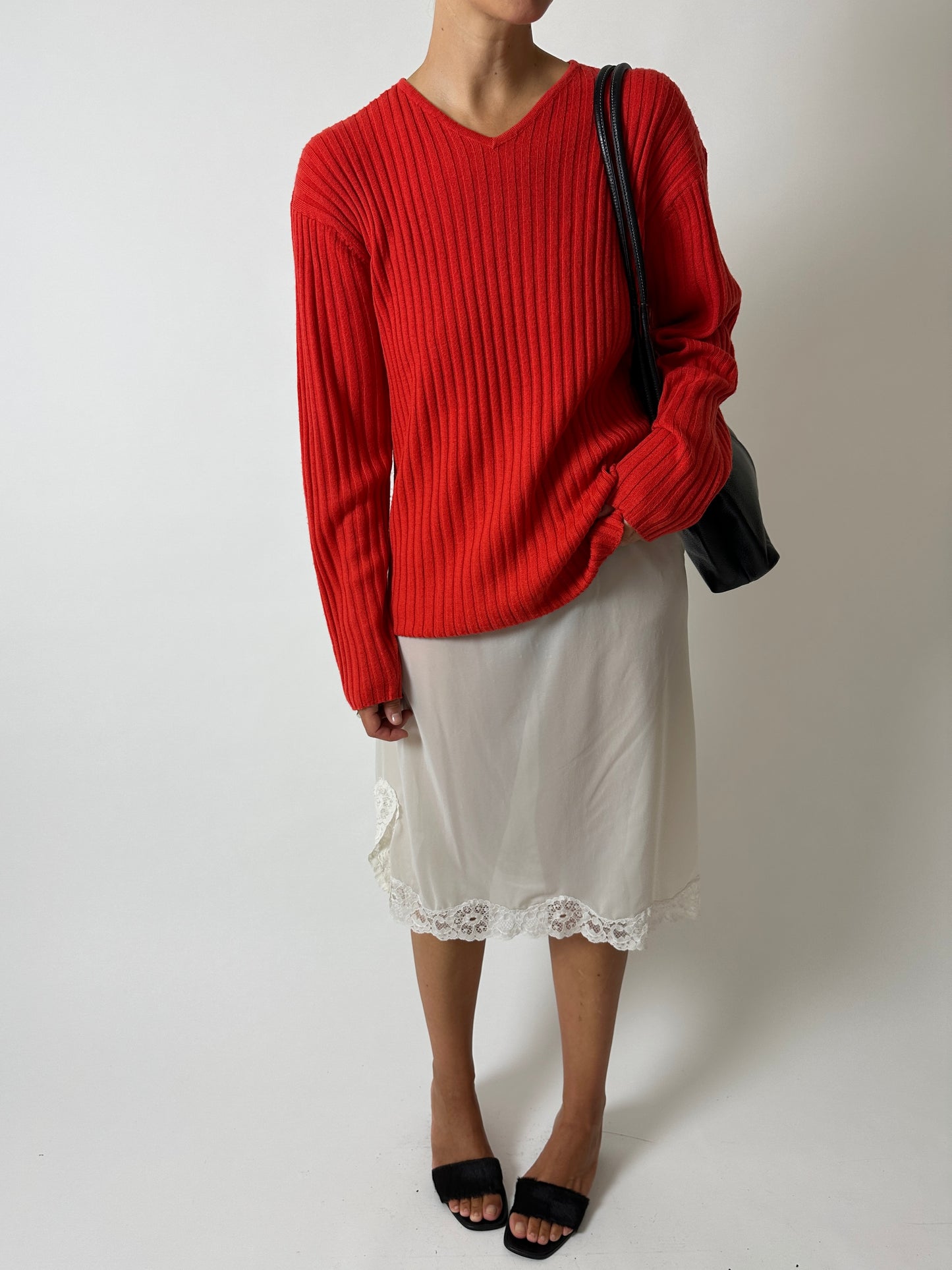 Lace slip skirt | Off white