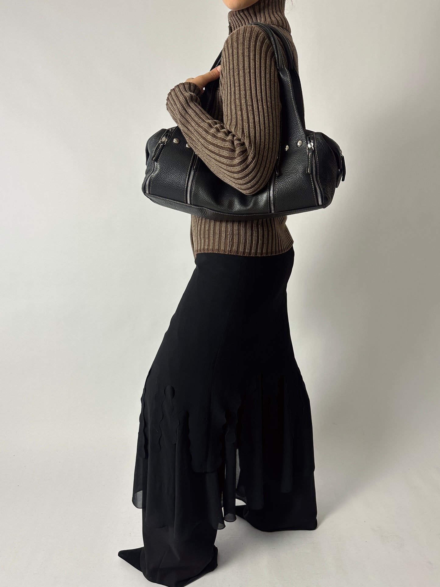 Sheer detailed skirt | Black