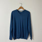 Wool blend v-neck sweater | Denim blue