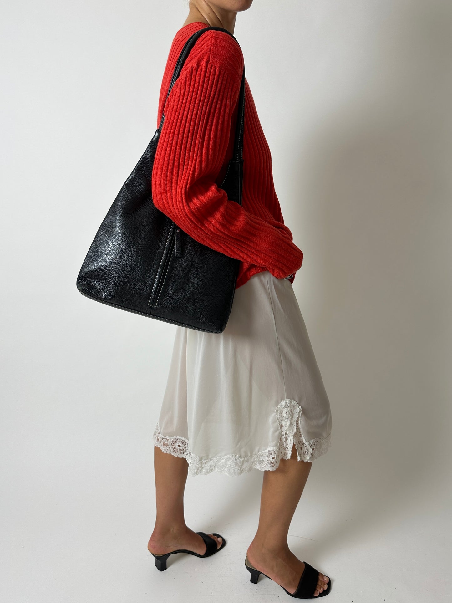 Lace slip skirt | Off white