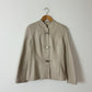 Leather fitted jacket | Stone