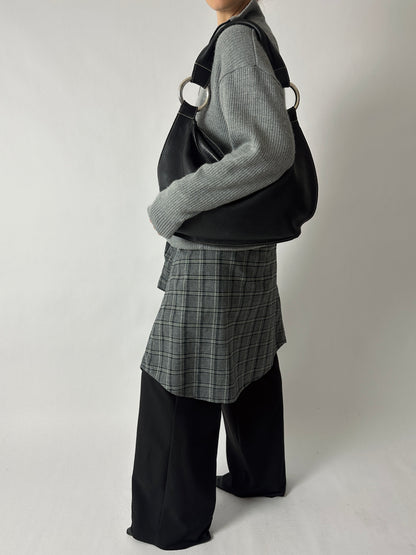Oversized checked shirt | Grey