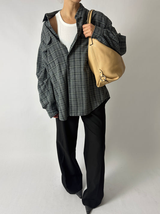Oversized checked shirt | Grey