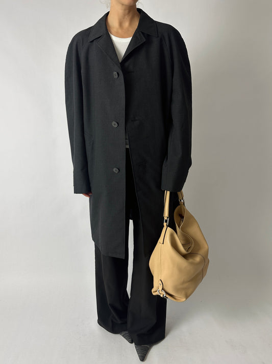 Wool blend Mac coat | Dark grey