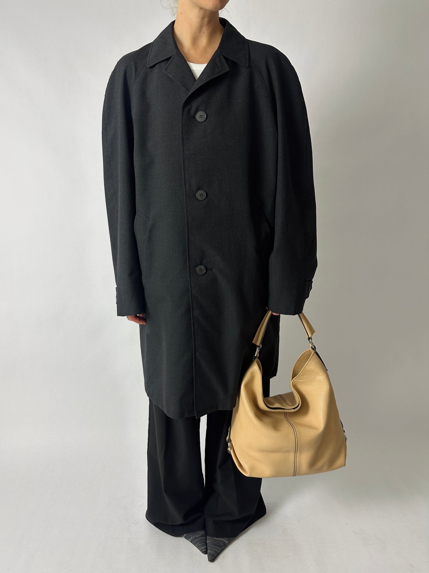 Wool blend Mac coat | Dark grey