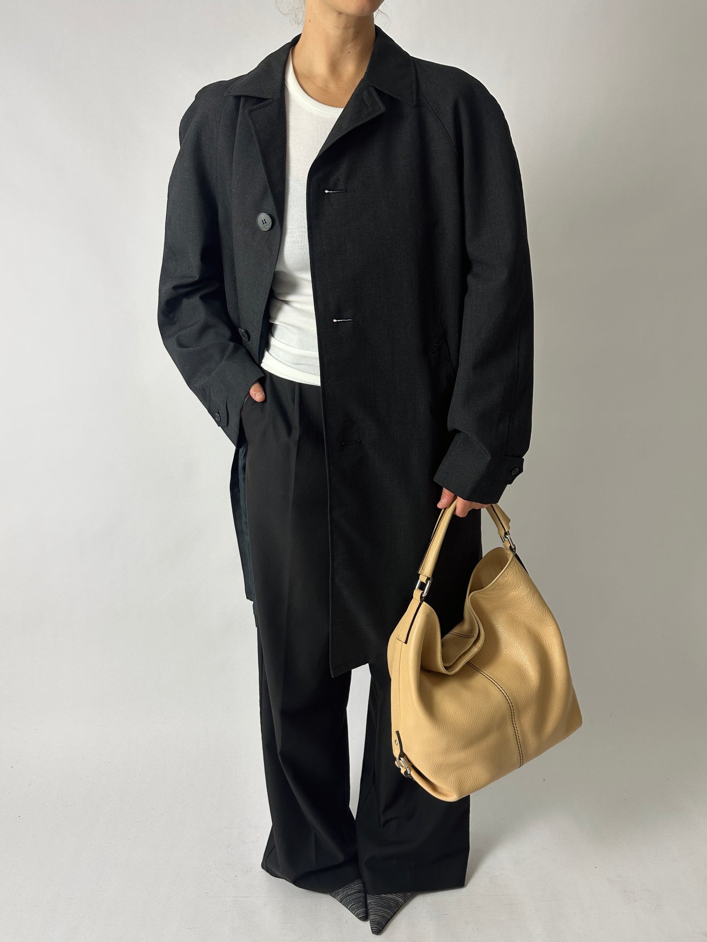 Wool blend Mac coat | Dark grey