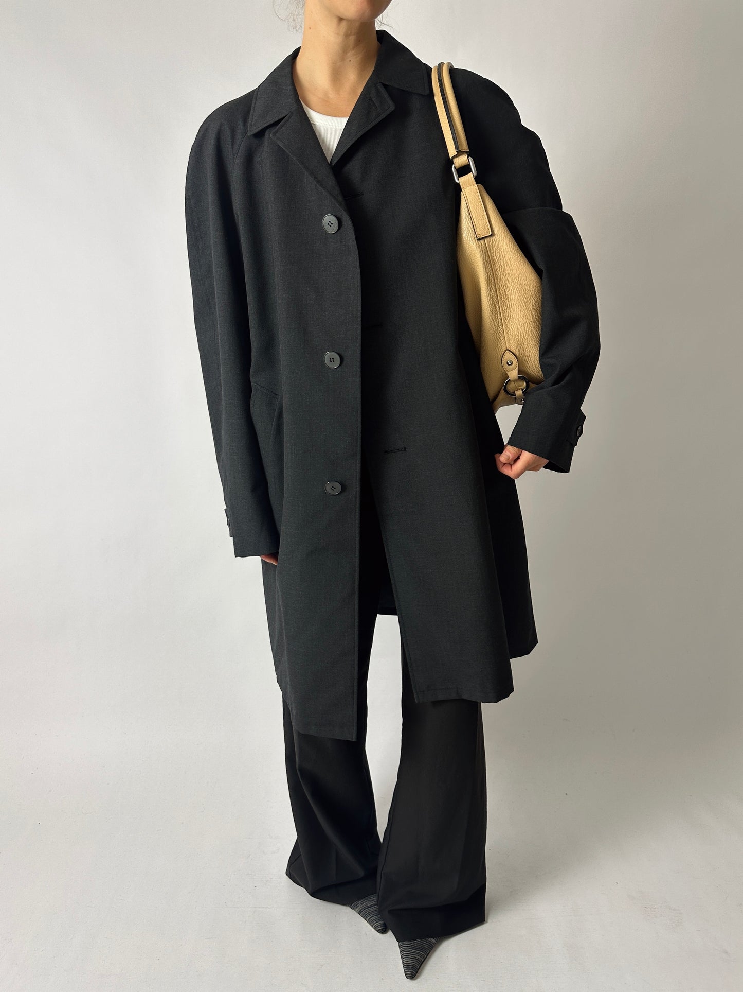 Wool blend Mac coat | Dark grey