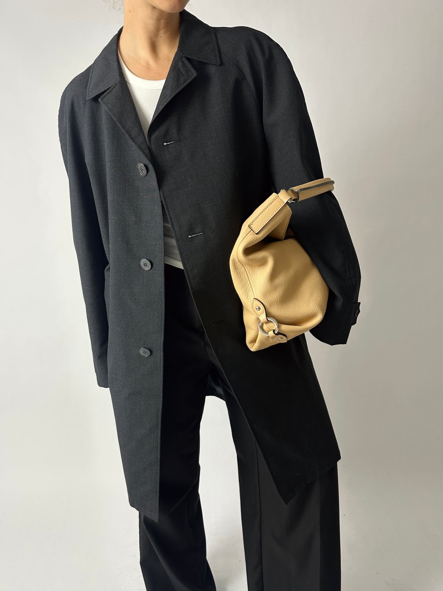 Wool blend Mac coat | Dark grey