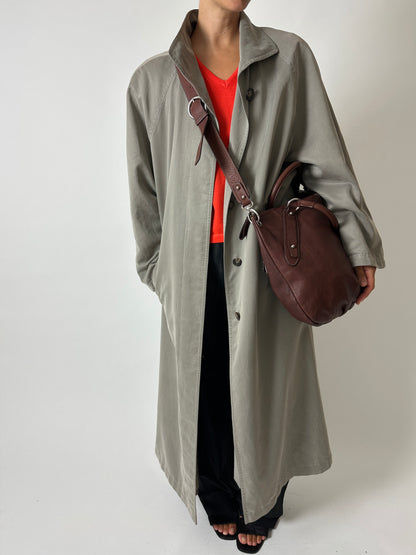 Long trench coat | Sage grey