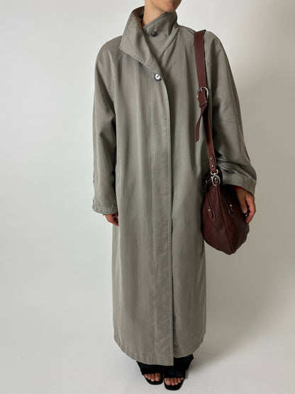 Long trench coat | Sage grey