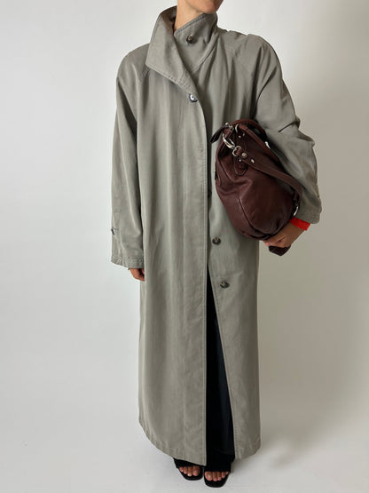Long trench coat | Sage grey