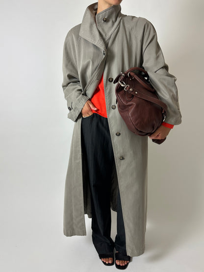 Leather tote bag | Dark brown
