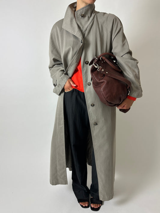 Long trench coat | Sage grey
