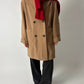 Oversized double-breasted coat | Soft camel