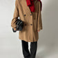 Oversized double-breasted coat | Soft camel