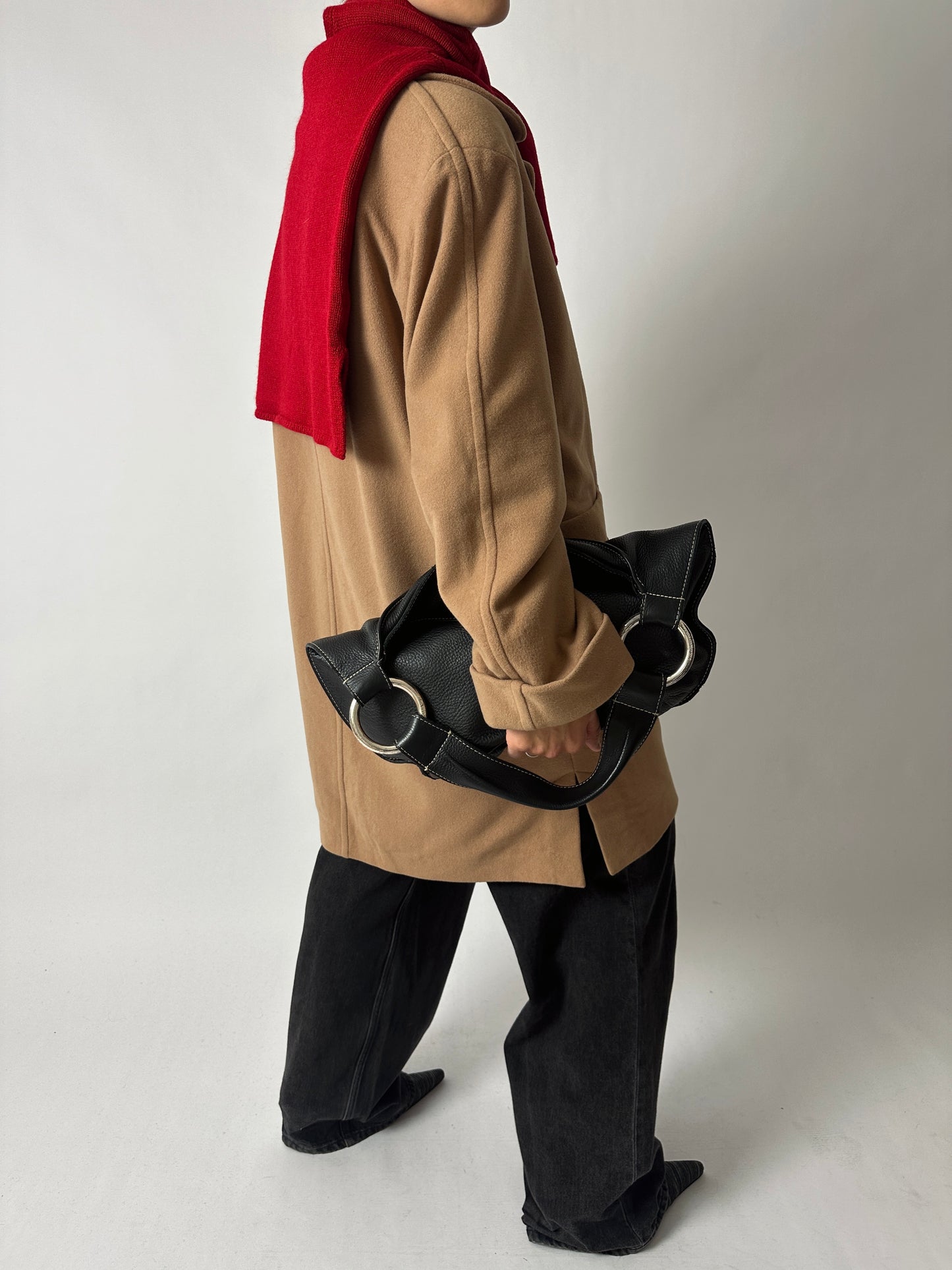 Oversized double-breasted coat | Soft camel