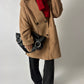 Oversized double-breasted coat | Soft camel