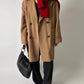Oversized double-breasted coat | Soft camel