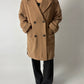 Oversized double-breasted coat | Soft camel