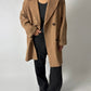Oversized double-breasted coat | Soft camel