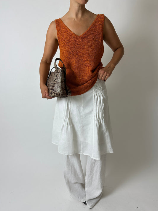 Linen skirt | White