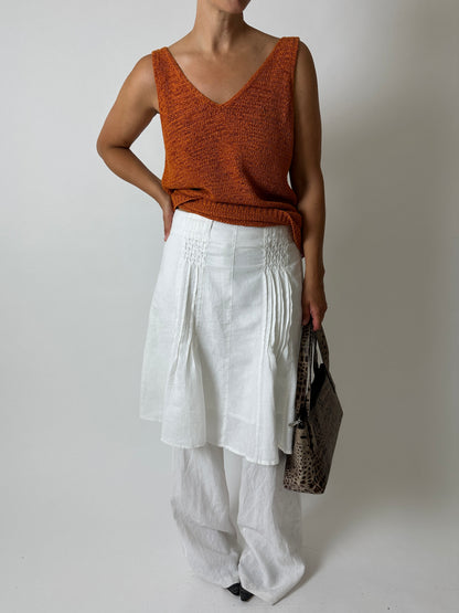Linen skirt | White