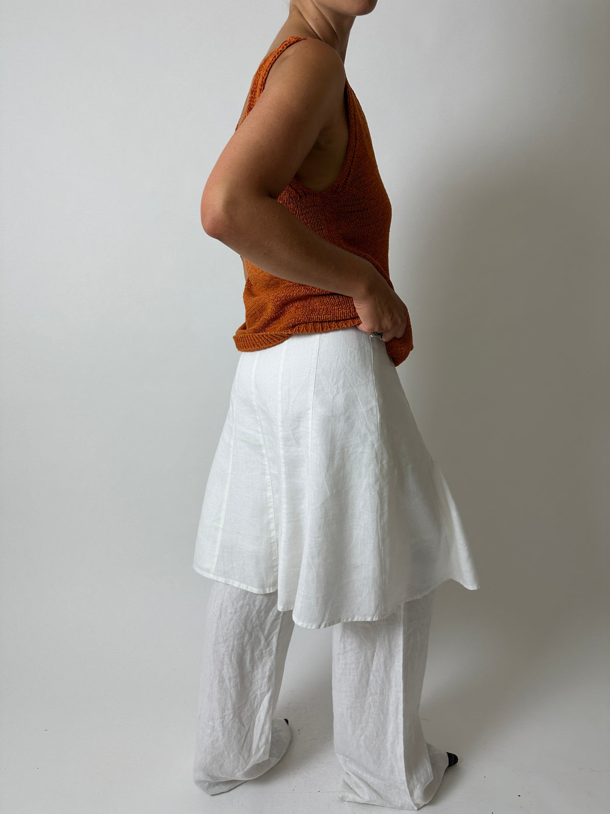 Linen skirt | White
