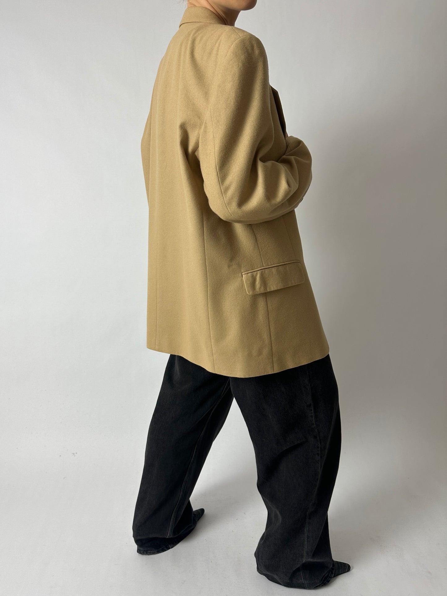 Oversized wool blazer | Soft Beige