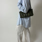 Croc embossed leather bag | Forest green